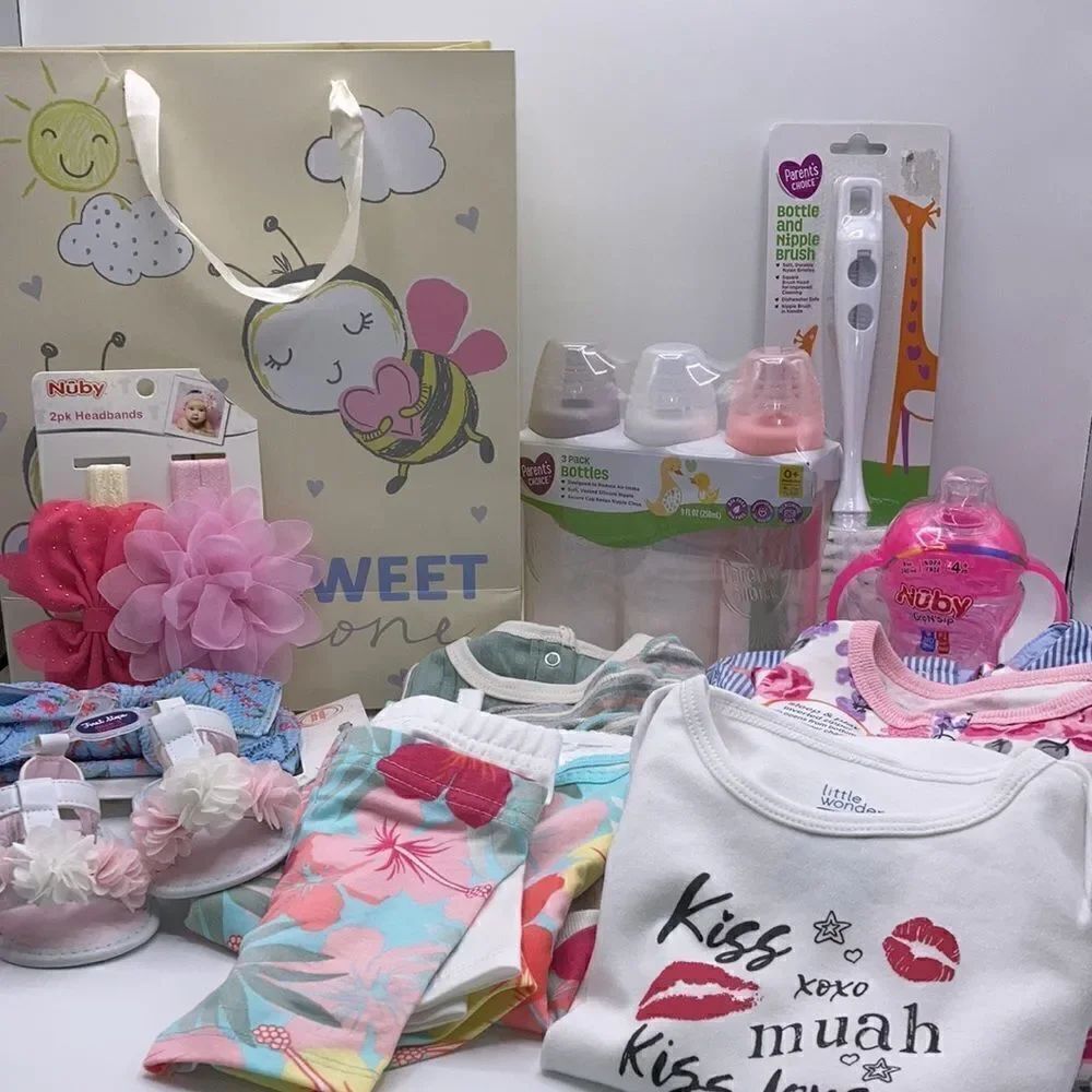 Baby Girl Baby Shower Gift Bundle 16-Piece Set Size 0-12 Month